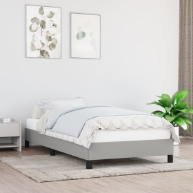 Estructura de cama de tela gris claro 90x200 cm de vidaXL, Camas y somieres - Ref: Foro24-346688, Precio: 71,99 €, Descuento: %