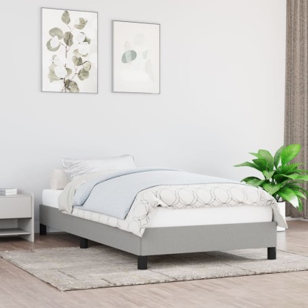 Estructura de cama de tela gris claro 90x200 cm de vidaXL, Camas y somieres - Ref: Foro24-346688, Precio: 75,48 €, Descuento: %