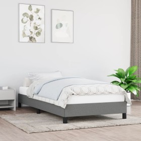 Dark gray fabric bed frame 100x200 cm by vidaXL, Beds and slatted bases - Ref: Foro24-346697, Price: 91,19 €, Discount: %