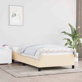 Estructura de cama de tela color crema 90x190 cm de vidaXL, Camas y somieres - Ref: Foro24-347031, Precio: 105,99 €, Descuent...