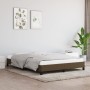 Estructura de cama de tela marrón 140x200 cm de vidaXL, Camas y somieres - Ref: Foro24-346723, Precio: 96,79 €, Descuento: %