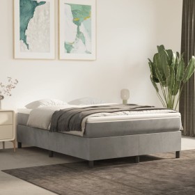 Light gray velvet bed frame 140x190 cm by vidaXL, Beds and slatted bases - Ref: Foro24-3121114, Price: 142,74 €, Discount: %