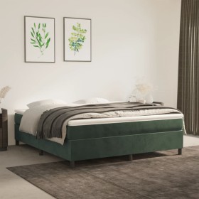 Dark green velvet box spring bed frame 160x200cm by vidaXL, Beds and slatted bases - Ref: Foro24-3121129, Price: 123,17 €, Di...