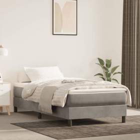 Light gray velvet bed frame 100x200 cm by vidaXL, Beds and slatted bases - Ref: Foro24-3120754, Price: 90,96 €, Discount: %