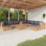 11-teiliges Gartenmöbel-Set und Kissen aus massivem Teakholz von vidaXL, Gartensets - Ref: Foro24-3100884, Preis: 1,00 €, Rab...