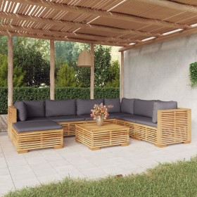 Garden furniture set 8 pieces and solid teak wood cushions by vidaXL, Garden sets - Ref: Foro24-3100880, Price: 1,00 €, Disco...