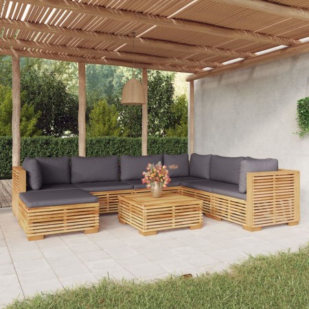 Garden furniture set 8 pieces and solid teak wood cushions by vidaXL, Garden sets - Ref: Foro24-3100880, Price: 1,00 €, Disco...