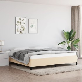 Cream fabric bed frame 200x200 cm by vidaXL, Beds and slatted bases - Ref: Foro24-347095, Price: 142,55 €, Discount: %