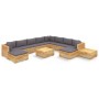 12-teiliges Gartenmöbel-Set und Kissen aus massivem Teakholz von vidaXL, Gartensets - Ref: Foro24-3100888, Preis: 1,00 €, Rab...