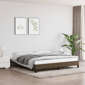 Estructura de cama de tela marrón 160x200 cm de vidaXL, Camas y somieres - Ref: Foro24-346731, Precio: 99,89 €, Descuento: %