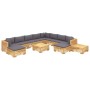 12-teiliges Gartenmöbel-Set und Kissen aus massivem Teakholz von vidaXL, Gartensets - Ref: Foro24-3100888, Preis: 1,00 €, Rab...