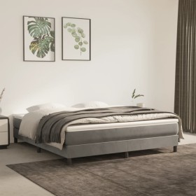 Estructura de cama de terciopelo gris claro 180x200 cm de vidaXL, Camas y somieres - Ref: Foro24-3120784, Precio: 109,20 €, D...