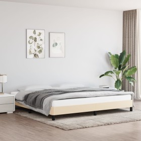 Cream fabric bed frame 200x200 cm by vidaXL, Beds and slatted bases - Ref: Foro24-346749, Price: 127,99 €, Discount: %