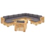 12-piece garden furniture set and solid teak wood cushions by vidaXL, Garden sets - Ref: Foro24-3100886, Price: 2,00 €, Disco...