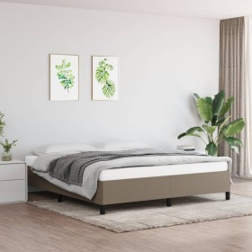 Estructura de cama de tela gris taupe 160x200 cm de vidaXL, Camas y somieres - Ref: Foro24-347078, Precio: 141,99 €, Descuent...