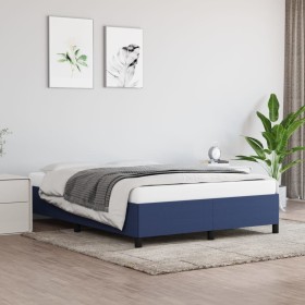 Blau-taupegrauer Stoffbettrahmen 140x200 cm von vidaXL, Betten und Lattenroste - Ref: Foro24-347072, Preis: 145,99 €, Rabatt: %