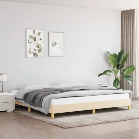 Cream fabric bed frame 200x200 cm by vidaXL, Beds and slatted bases - Ref: Foro24-346847, Price: 112,03 €, Discount: %