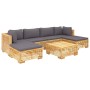 7-piece garden furniture set and solid teak wood cushions by vidaXL, Garden sets - Ref: Foro24-3100892, Price: 1,00 €, Discou...