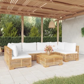 7-teiliges Gartenmöbel-Set und Kissen aus massivem Teakholz von vidaXL, Gartensets - Ref: Foro24-3100893, Preis: 1,00 €, Raba...