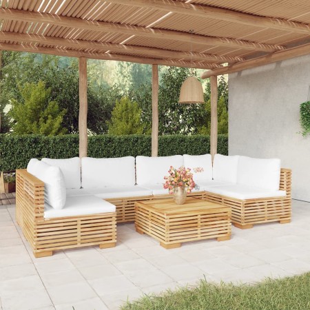 7-piece garden furniture set and solid teak wood cushions by vidaXL, Garden sets - Ref: Foro24-3100893, Price: 1,00 €, Discou...