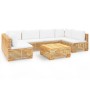 7-piece garden furniture set and solid teak wood cushions by vidaXL, Garden sets - Ref: Foro24-3100893, Price: 1,00 €, Discou...