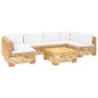 7-piece garden furniture set and solid teak wood cushions by vidaXL, Garden sets - Ref: Foro24-3100893, Price: 1,00 €, Discou...