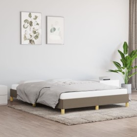 Taupe gray fabric bed frame 160x200 cm by vidaXL, Beds and slatted bases - Ref: Foro24-346830, Price: 108,23 €, Discount: %