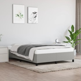 Estructura de cama de tela gris claro 140x200 cm de vidaXL, Camas y somieres - Ref: Foro24-347066, Precio: 132,99 €, Descuent...