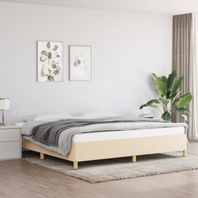 Cream fabric bed frame 200x200 cm by vidaXL, Beds and slatted bases - Ref: Foro24-347194, Price: 130,98 €, Discount: %