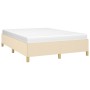 Estructura de cama de tela color crema 140x200 cm de vidaXL, Camas y somieres - Ref: Foro24-347170, Precio: 133,18 €, Descuen...