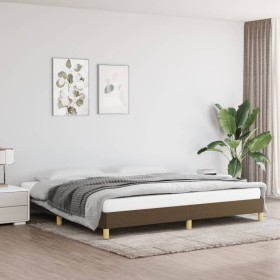 Dark brown fabric bed frame 200x200 cm by vidaXL, Beds and slatted bases - Ref: Foro24-346845, Price: 117,99 €, Discount: %