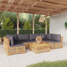 Gartenmöbel-Set 7-teilig und Kissen aus massivem Teakholz von vidaXL, Gartensets - Ref: Foro24-3100894, Preis: 1,00 €, Rabatt: %