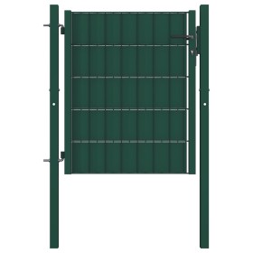 Green PVC and steel fence door 100x101 cm by vidaXL, garden gates - Ref: Foro24-145228, Price: 131,99 €, Discount: %