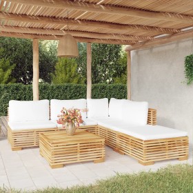 6-piece garden furniture set and solid teak wood cushions by vidaXL, Garden sets - Ref: Foro24-3100895, Price: 953,99 €, Disc...