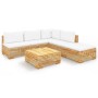 6-teiliges Gartenmöbel-Set und Kissen aus massivem Teakholz von vidaXL, Gartensets - Ref: Foro24-3100895, Preis: 953,99 €, Ra...