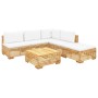 6-teiliges Gartenmöbel-Set und Kissen aus massivem Teakholz von vidaXL, Gartensets - Ref: Foro24-3100895, Preis: 953,99 €, Ra...