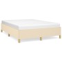 Estructura de cama de tela color crema 140x190 cm de vidaXL, Camas y somieres - Ref: Foro24-347162, Precio: 131,15 €, Descuen...