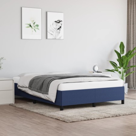 Blauer Stoffbettrahmen 140x190 cm von vidaXL, Betten und Lattenroste - Ref: Foro24-347064, Preis: 113,99 €, Rabatt: %