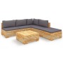 Gartenmöbel-Set 6-teilig und Kissen aus massivem Teakholz von vidaXL, Gartensets - Ref: Foro24-3100896, Preis: 965,57 €, Raba...