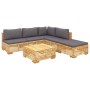 Gartenmöbel-Set 6-teilig und Kissen aus massivem Teakholz von vidaXL, Gartensets - Ref: Foro24-3100896, Preis: 965,57 €, Raba...