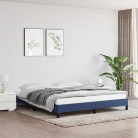 Estructura de cama de tela azul 160x200 cm de vidaXL, Camas y somieres - Ref: Foro24-346734, Precio: 106,90 €, Descuento: %