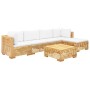 6-piece garden furniture set and solid teak wood cushions by vidaXL, Garden sets - Ref: Foro24-3100897, Price: 1,00 €, Discou...