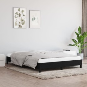 Estructura de cama de tela negro 140x190 cm de vidaXL, Camas y somieres - Ref: Foro24-346714, Precio: 99,99 €, Descuento: %