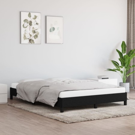 Black fabric bed frame 140x190 cm by vidaXL, Beds and slatted bases - Ref: Foro24-346714, Price: 98,59 €, Discount: %