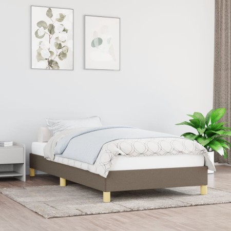 Taupe gray fabric bed frame 100x200 cm by vidaXL, Beds and slatted bases - Ref: Foro24-346798, Price: 80,49 €, Discount: %