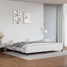 White synthetic leather bed frame 200x200 cm by vidaXL, Beds and slatted bases - Ref: Foro24-346923, Price: 126,78 €, Discoun...