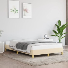 Estructura de cama de tela color crema 120x200 cm de vidaXL, Camas y somieres - Ref: Foro24-346807, Precio: 95,99 €, Descuent...