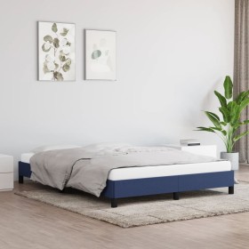 Blue fabric bed frame 140x190 cm by vidaXL, Beds and slatted bases - Ref: Foro24-346718, Price: 95,99 €, Discount: %