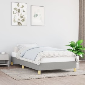 Light gray fabric bed frame 100x200 cm by vidaXL, Beds and slatted bases - Ref: Foro24-346794, Price: 75,99 €, Discount: %