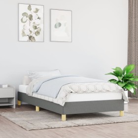 Dark gray fabric bed frame 100x200 cm by vidaXL, Beds and slatted bases - Ref: Foro24-346795, Price: 75,63 €, Discount: %